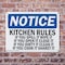 Signmission Kitchen Rules If You Spill It Wipe It If, 14 in W x Rectangle, Plastic OS-2PACK-NS-P-1014-L-13908 - alternate 5